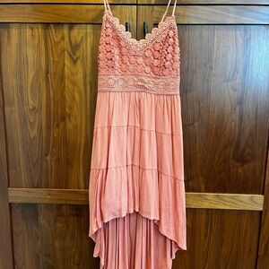 No Boundaries Pink High Low Dress